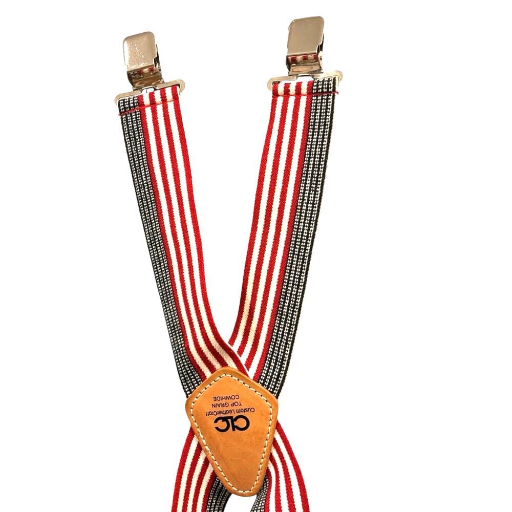 4th of July American Flag Suspenders Leather Heavy Duty Patriotic USA, Unisex